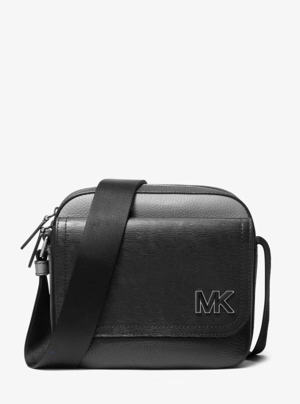 Panske Crossbody Kabelka Michael Kors Hudson Color-Blocked Leather Čierne - Tasky Michael Kors Sleva | WPXGO-3687